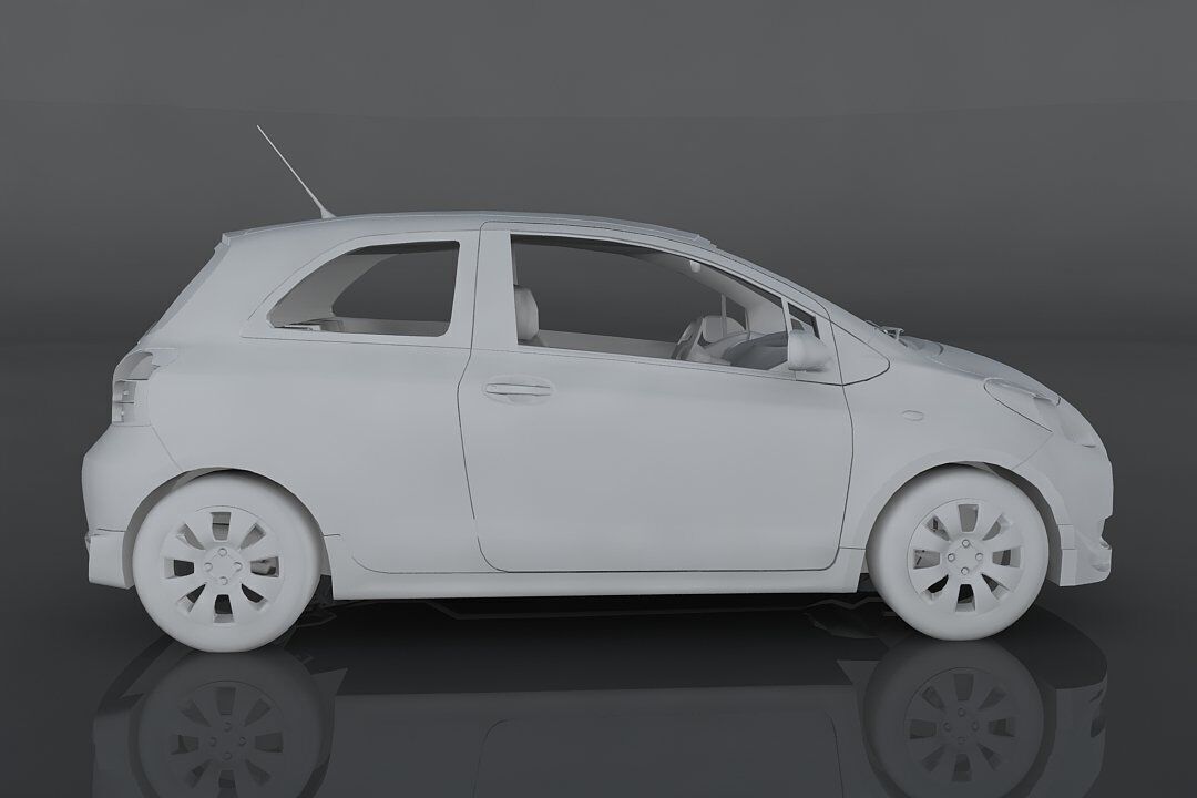 Toyota Yaris S Low-poly 3D model_7