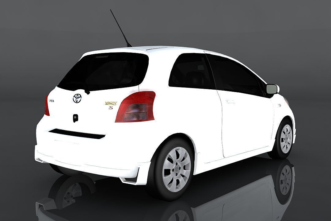 Toyota Yaris S Low-poly 3D model_4
