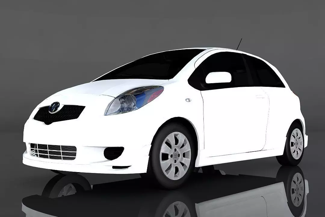 Toyota Yaris S Low-poly 3D model_0