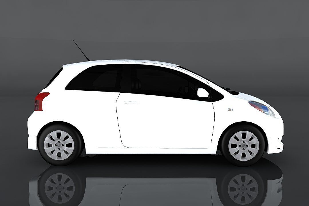 Toyota Yaris S Low-poly 3D model_3