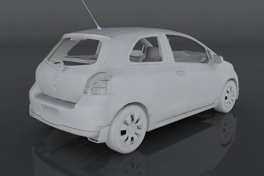 Toyota Yaris S Low-poly 3D model_11