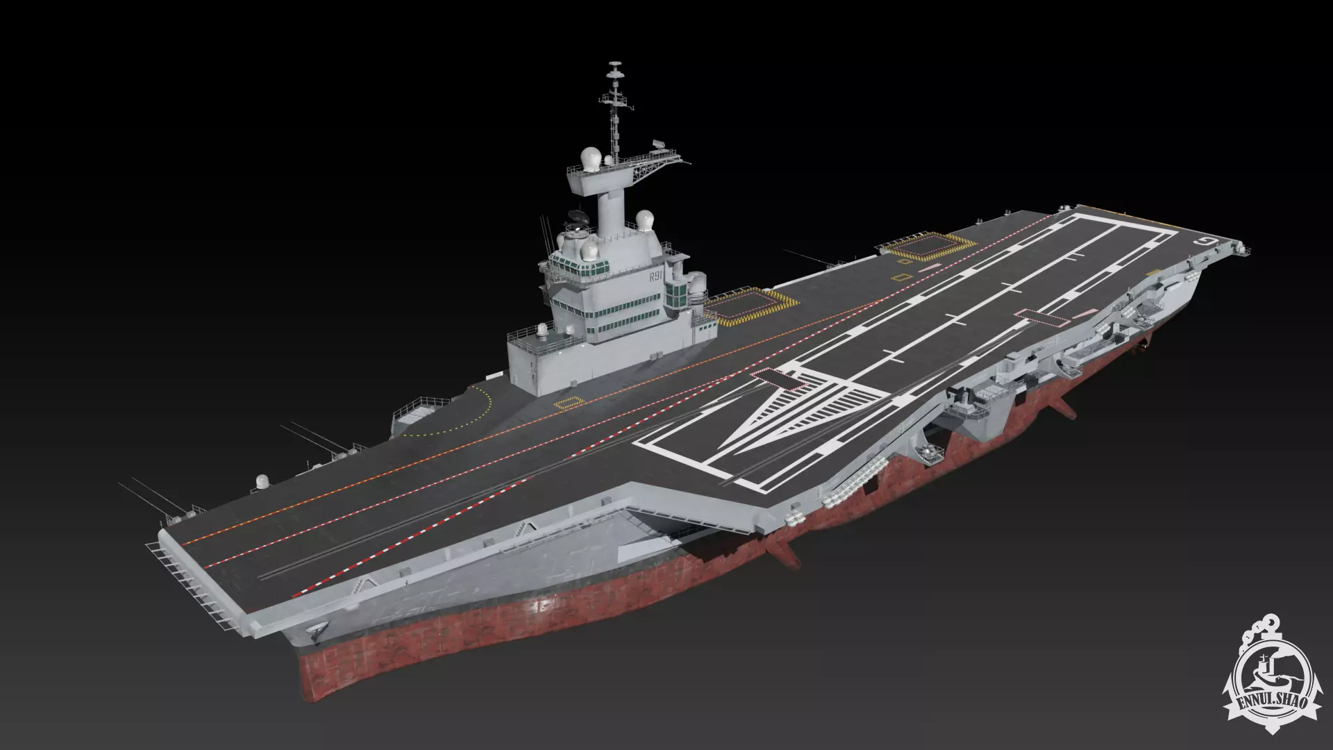 FS Charles de Gaulle Low-poly 3D model