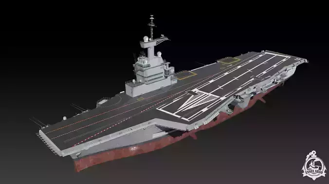 FS Charles de Gaulle Low-poly 3D model