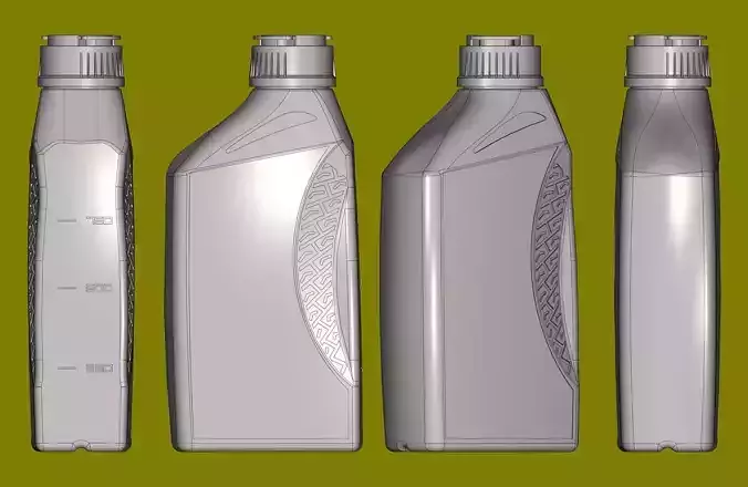 Plastic canister for engine oil B and BK 1L 3D print model