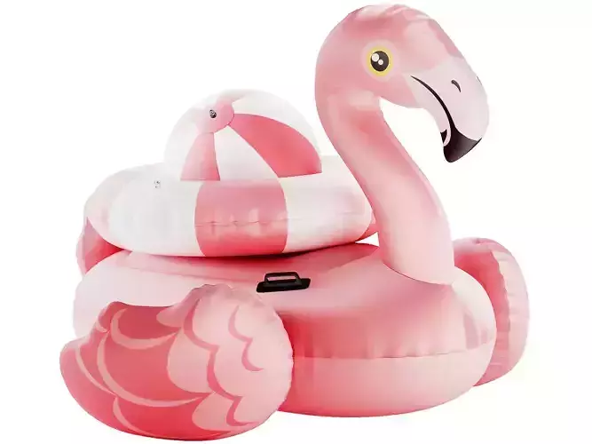 pink intex mega flamingo Inflatable Island with ring and ball 3D model pink intex mega flamingo Inflatable Island with ring and ball 3D model