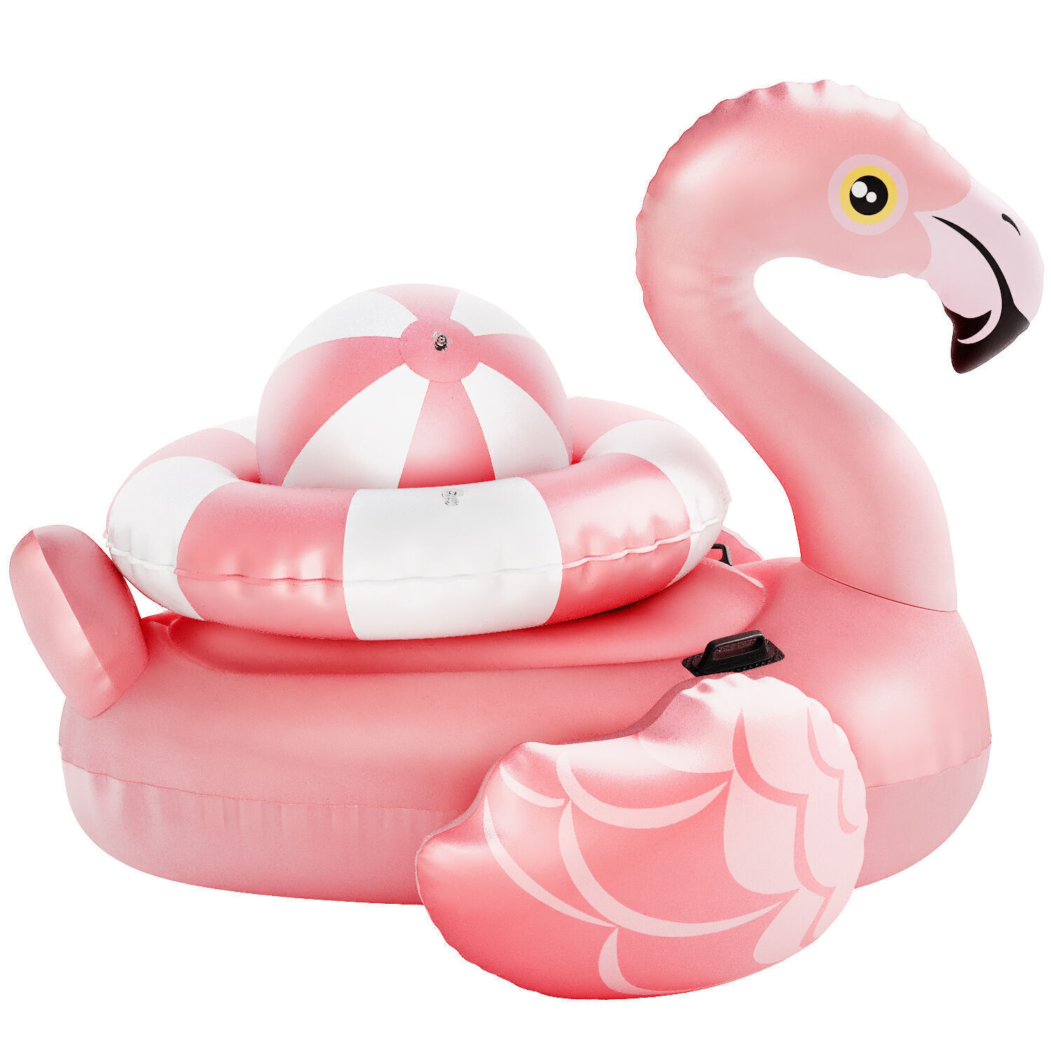 pink intex mega flamingo Inflatable Island with ring and ball 3D model_2