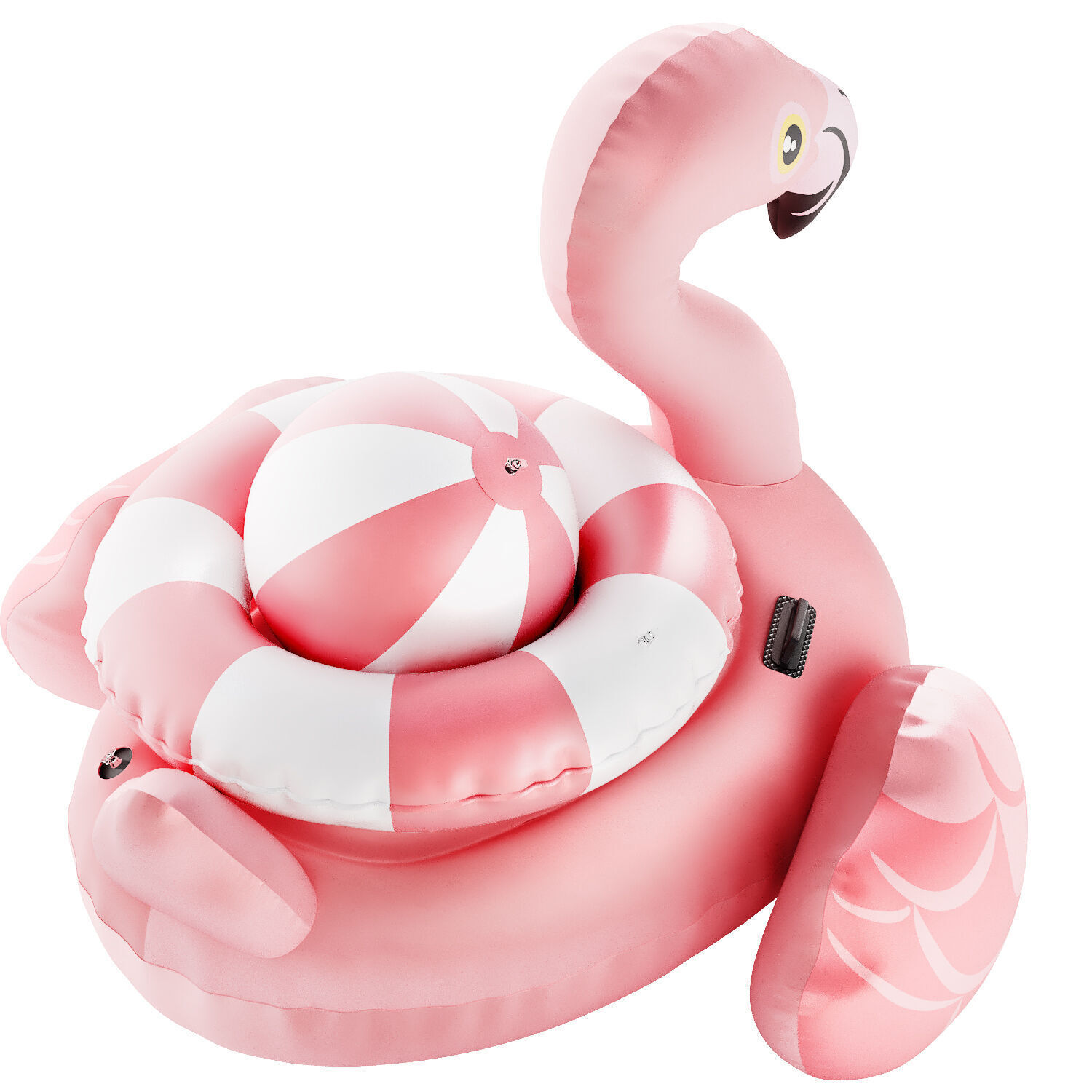 pink intex mega flamingo Inflatable Island with ring and ball 3D model_3