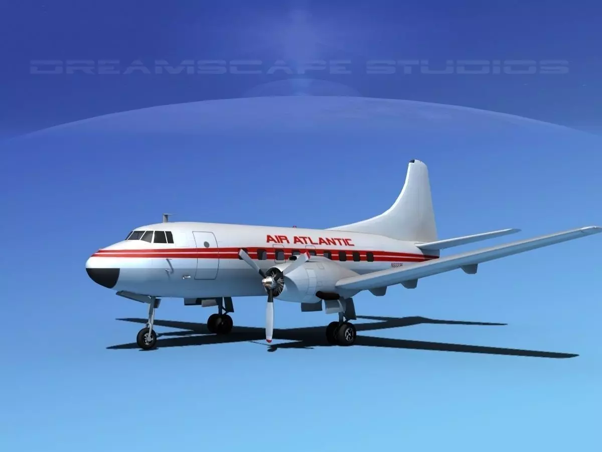 Martin 202 Air Atlantic 3D model_0