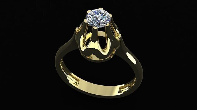 HALF CARAT VENERA RING 3D print model