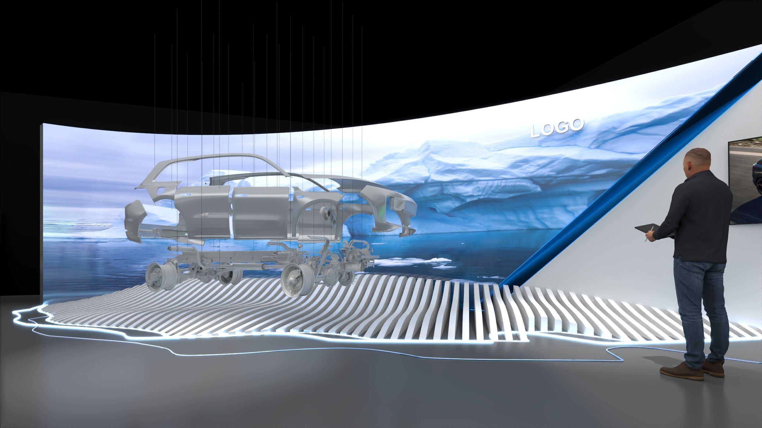 Modular Exhibition System  museum display stand 3D model_8