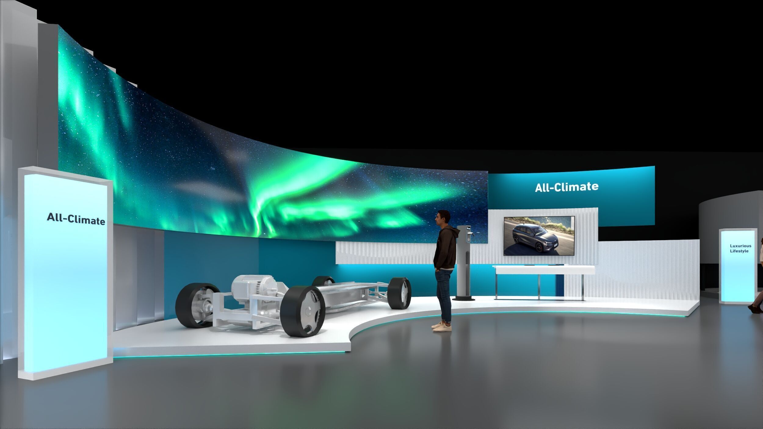 Modular Exhibition System  museum display stand 3D model_9