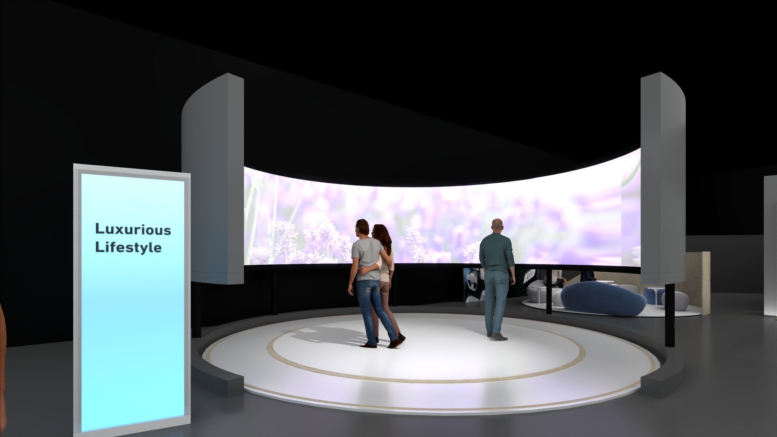 Modular Exhibition System  museum display stand 3D model_14