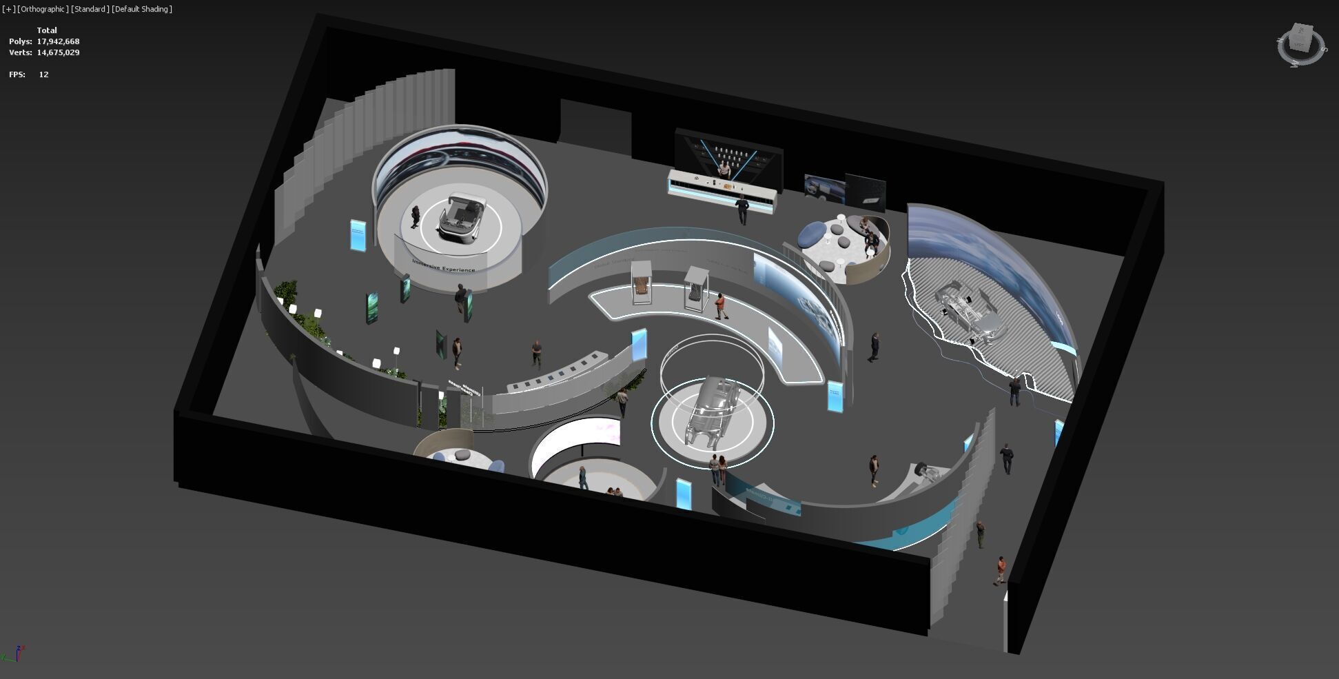 Modular Exhibition System  museum display stand 3D model_24