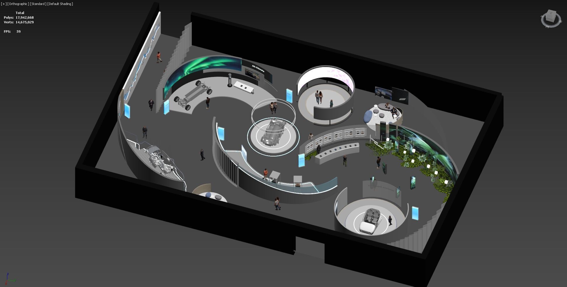 Modular Exhibition System  museum display stand 3D model_26