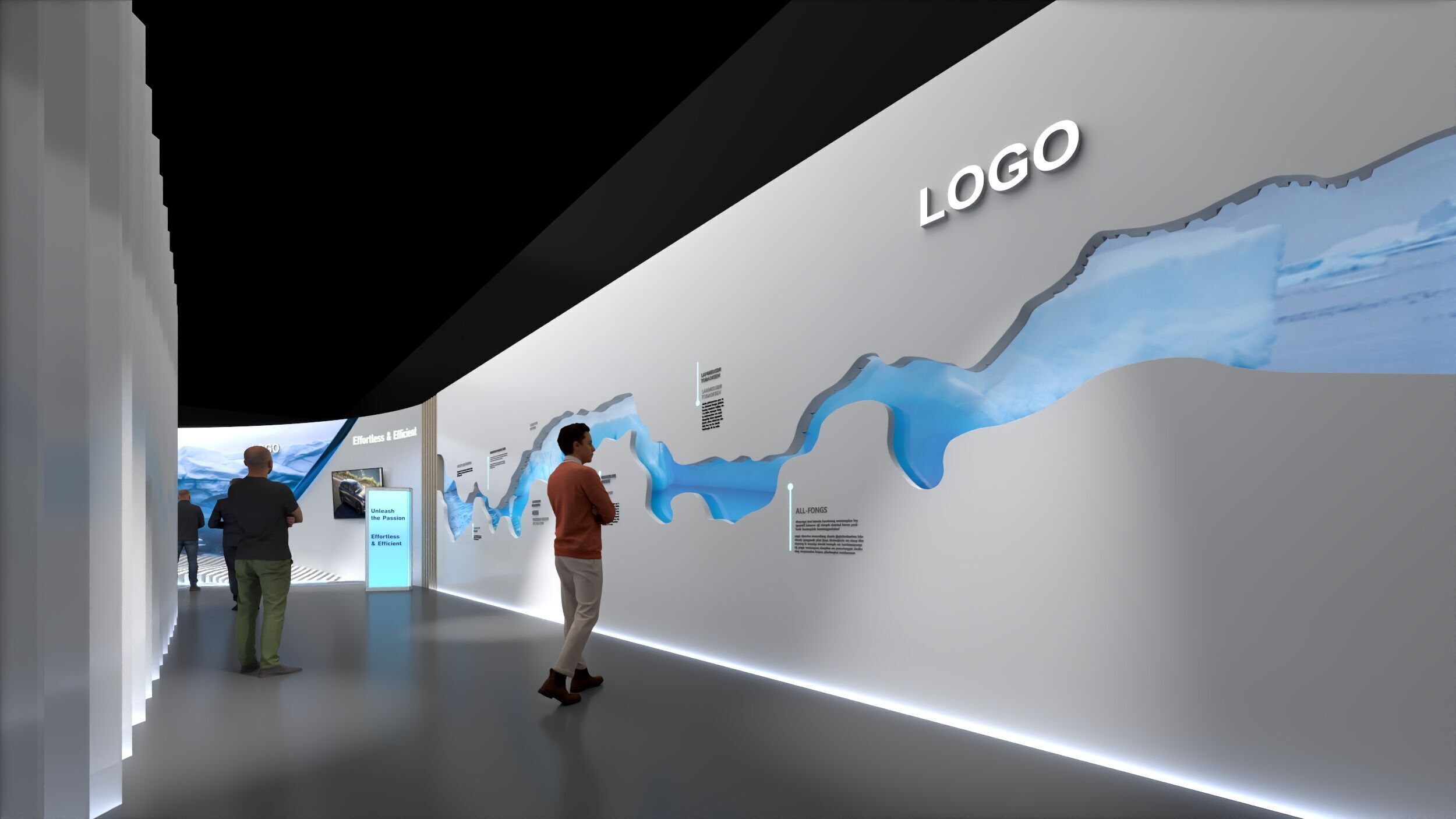 Modular Exhibition System  museum display stand 3D model_6