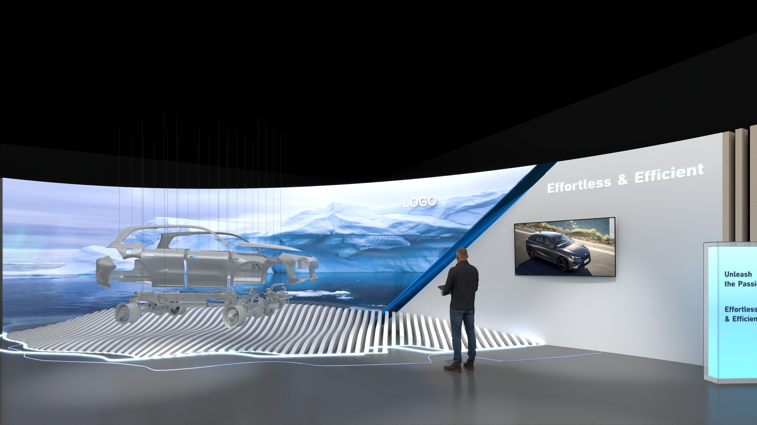 Modular Exhibition System  museum display stand 3D model_7