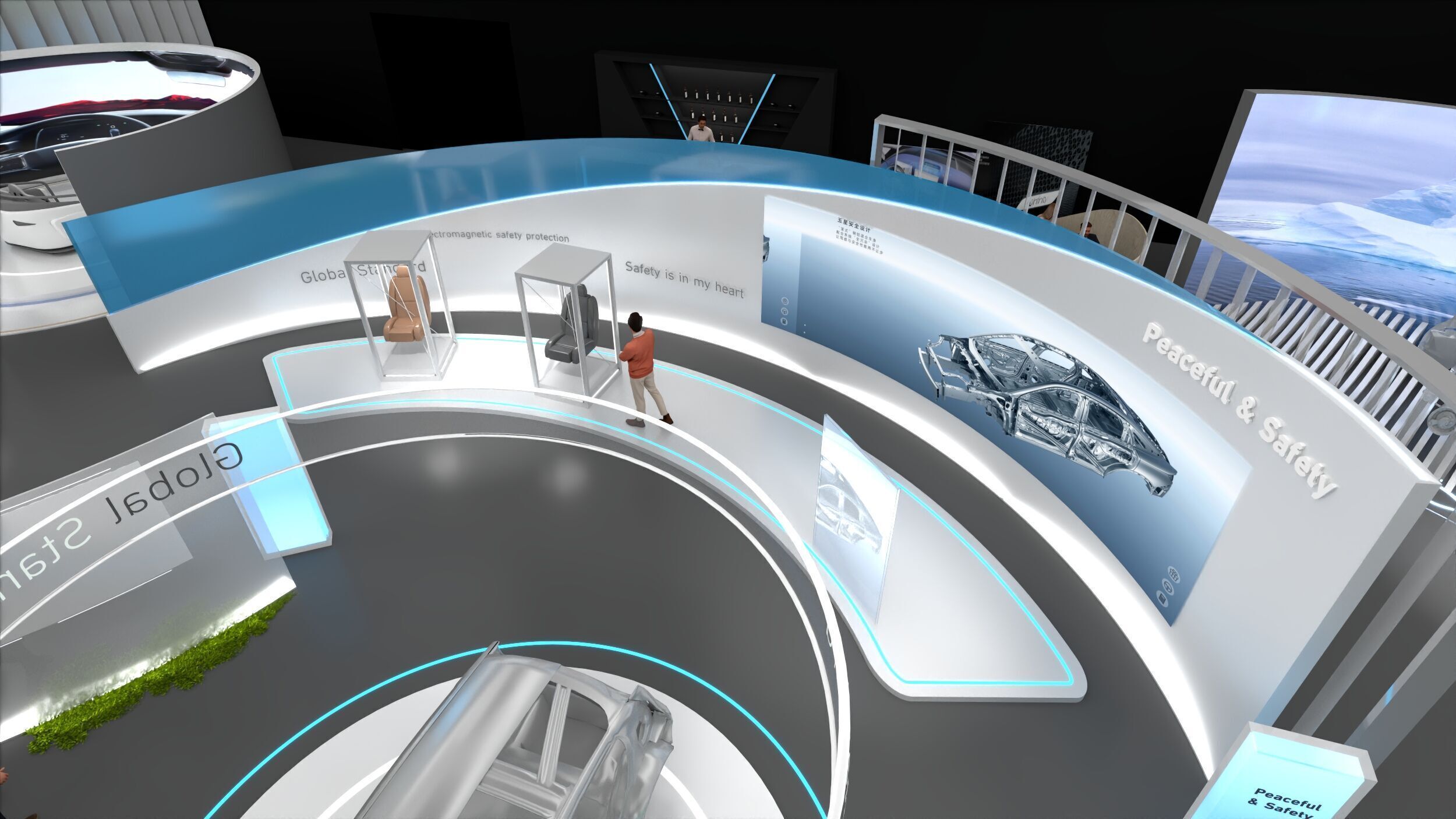 Modular Exhibition System  museum display stand 3D model_13