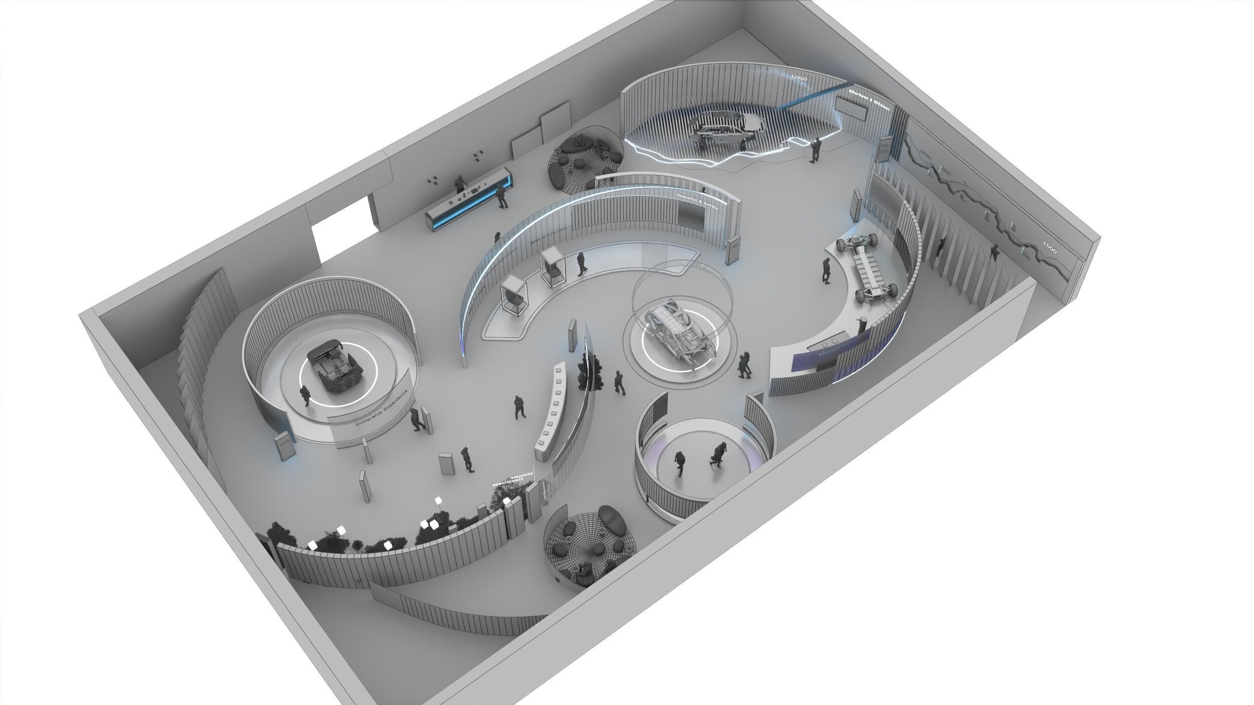 Modular Exhibition System  museum display stand 3D model_4