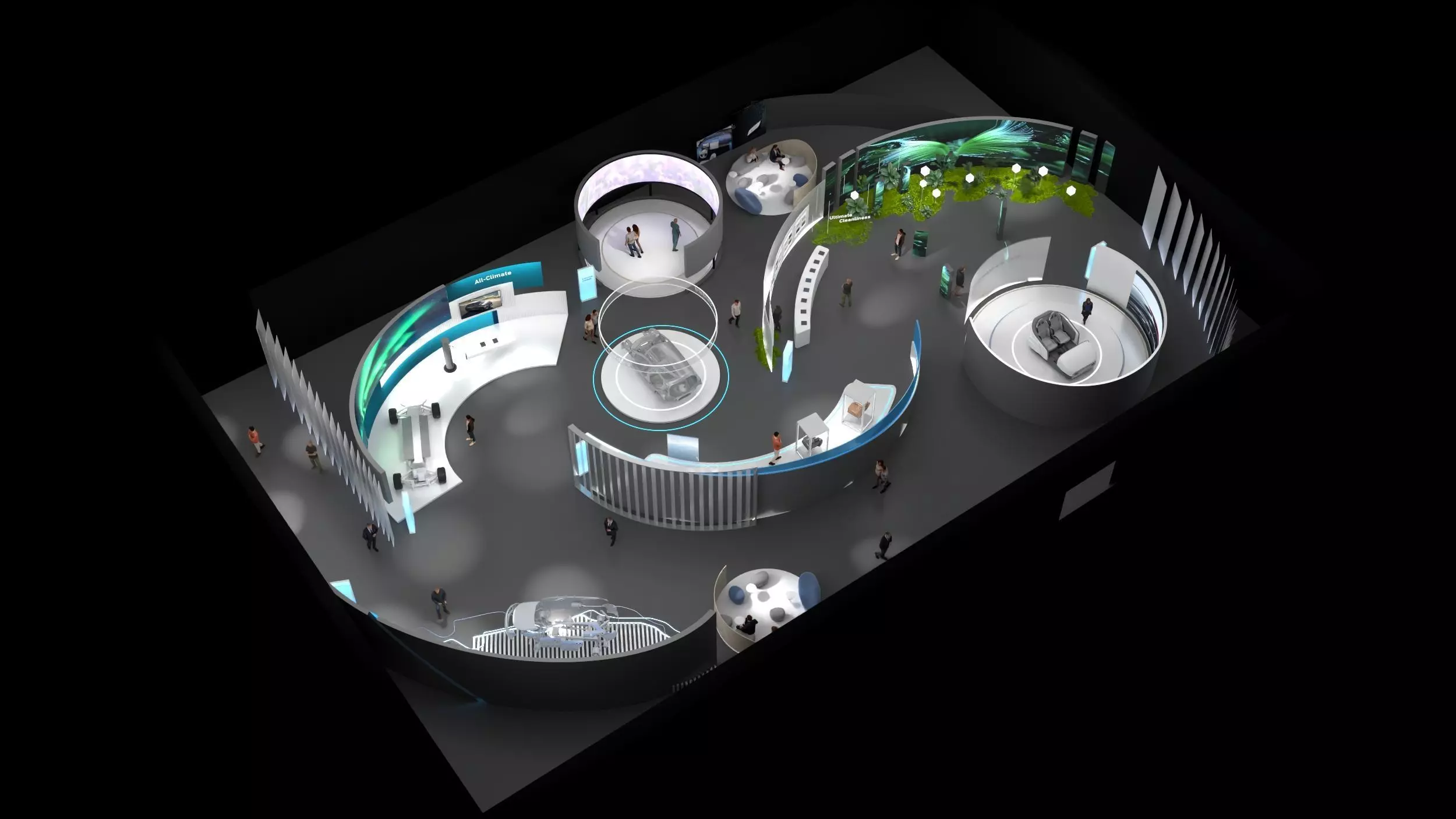 Modular Exhibition System  museum display stand 3D model_0