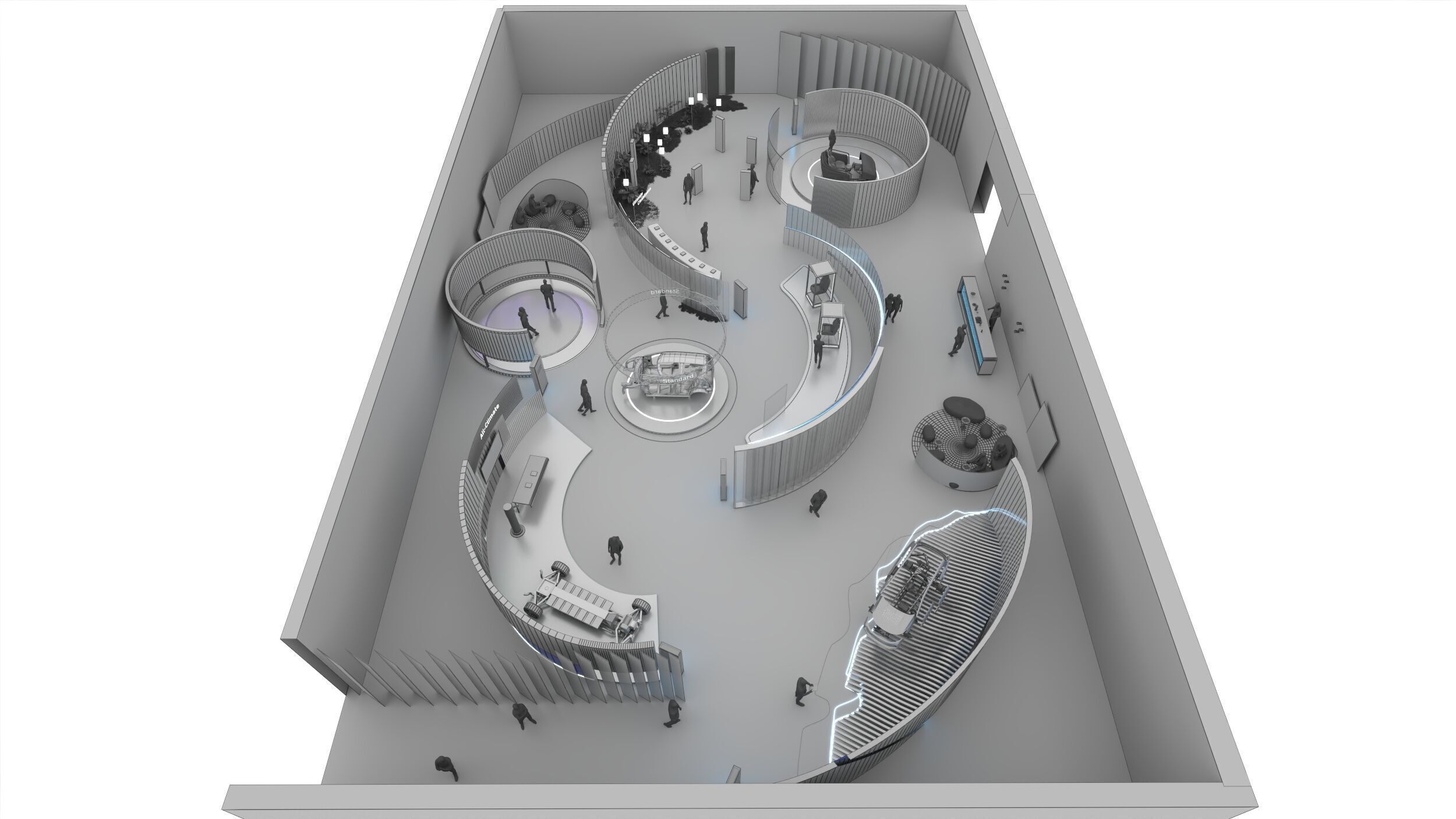 Modular Exhibition System  museum display stand 3D model_5