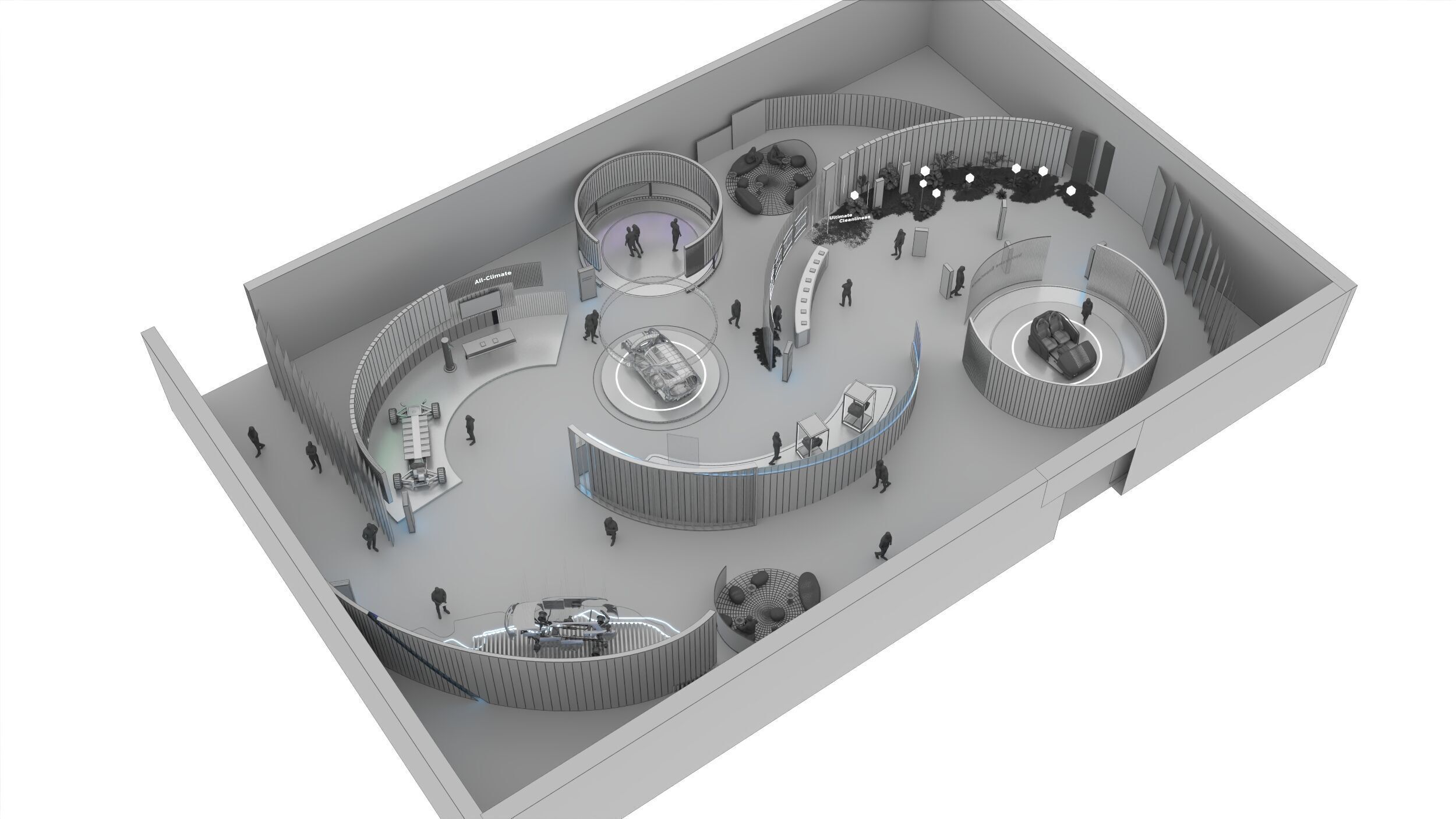 Modular Exhibition System  museum display stand 3D model_3