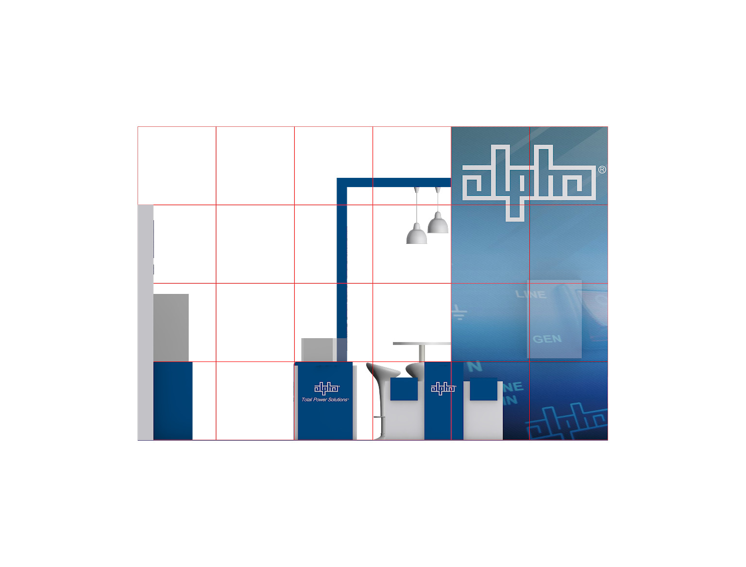 Exhibition Booth Design 6m x 6m - island booth Low-poly 3D model_7