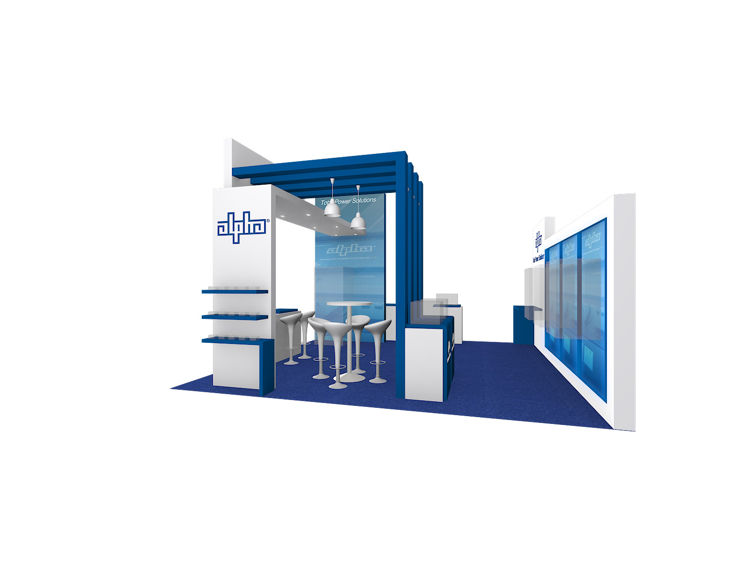 Exhibition Booth Design 6m x 6m - island booth Low-poly 3D model_2