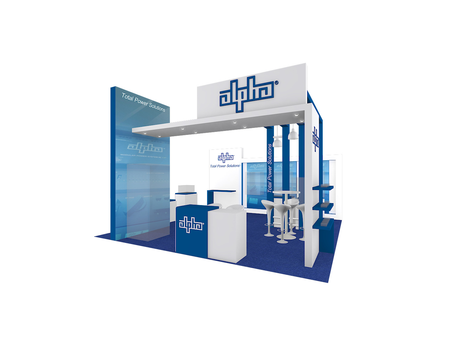 Exhibition Booth Design 6m x 6m - island booth Low-poly 3D model_1