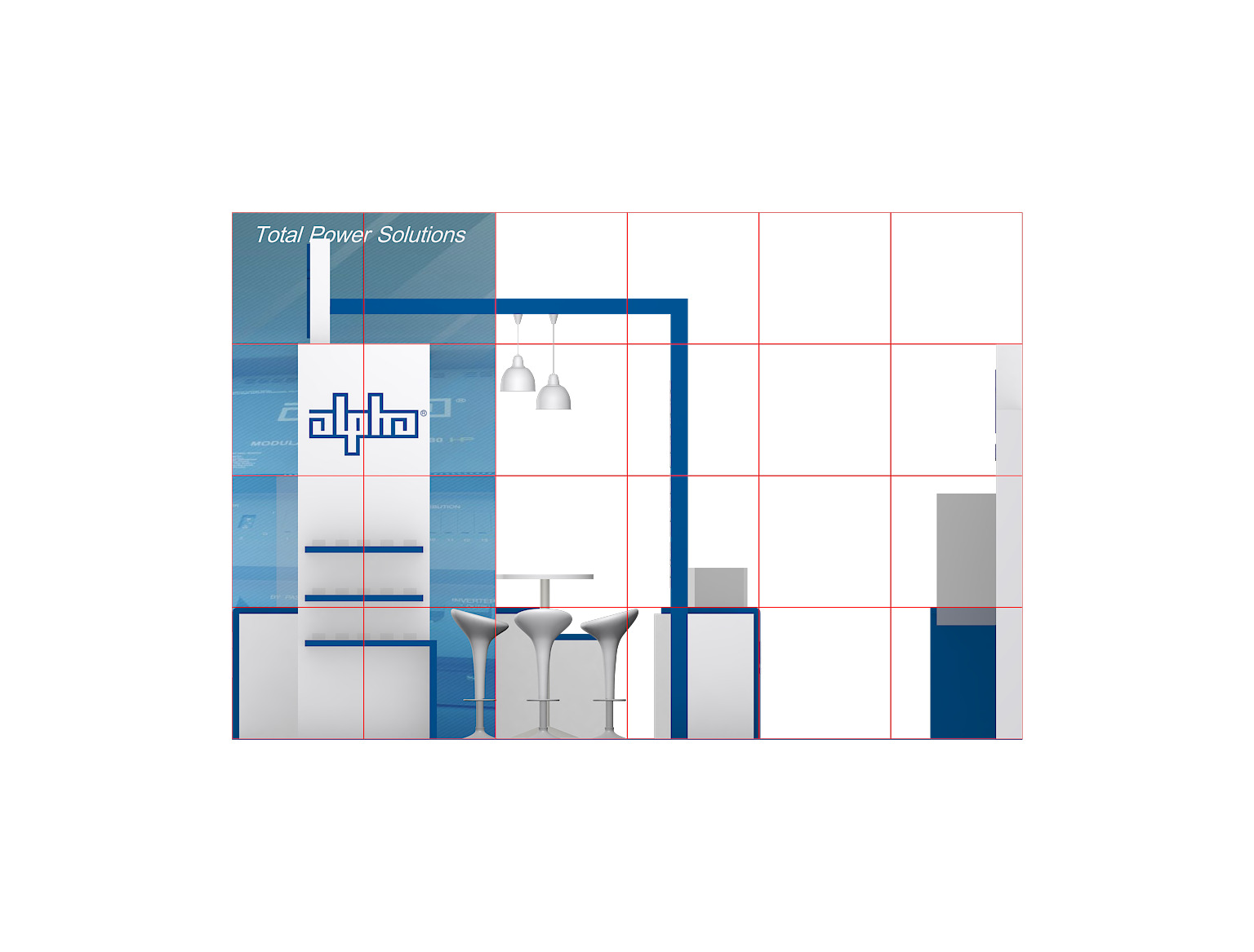 Exhibition Booth Design 6m x 6m - island booth Low-poly 3D model_8
