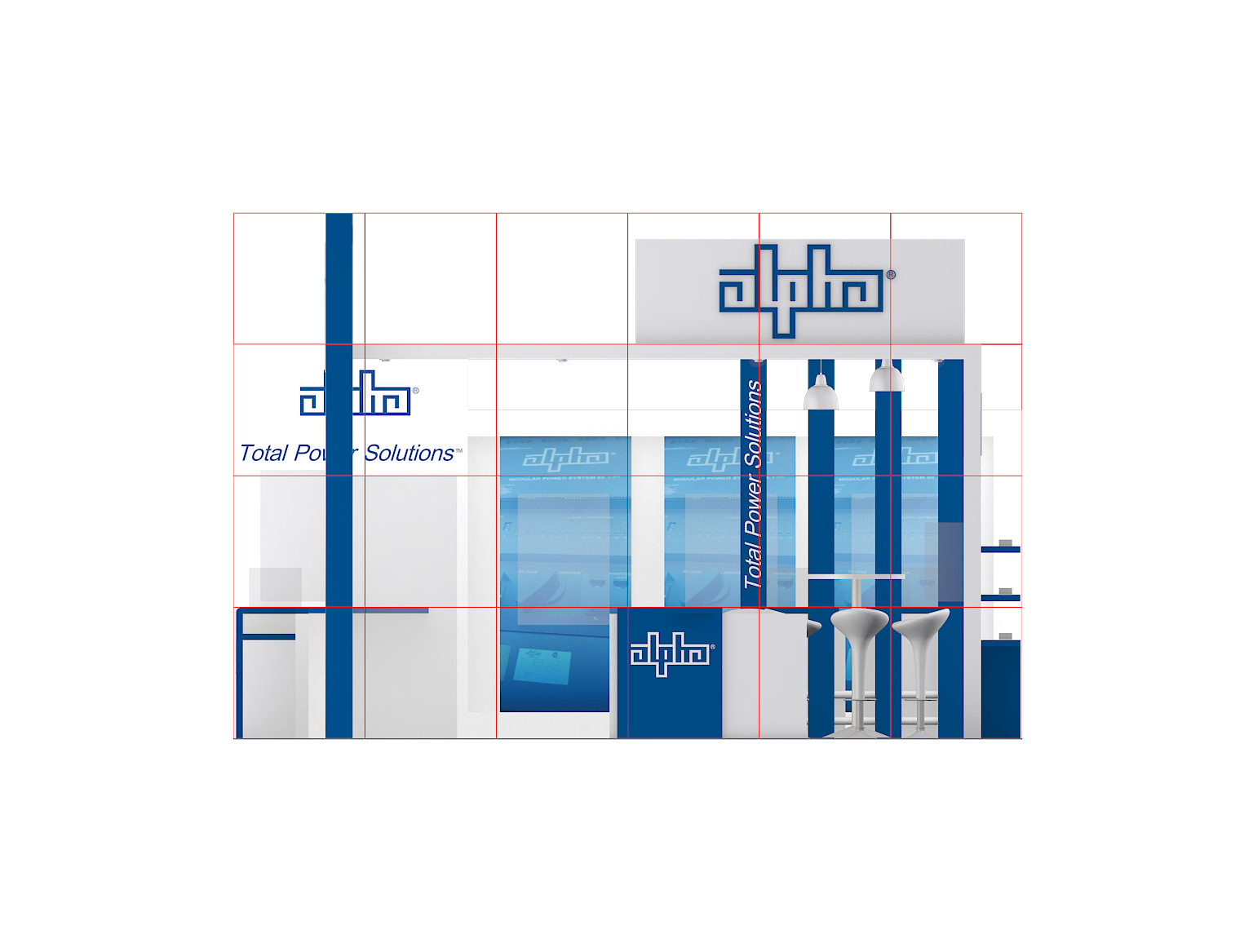 Exhibition Booth Design 6m x 6m - island booth Low-poly 3D model_6