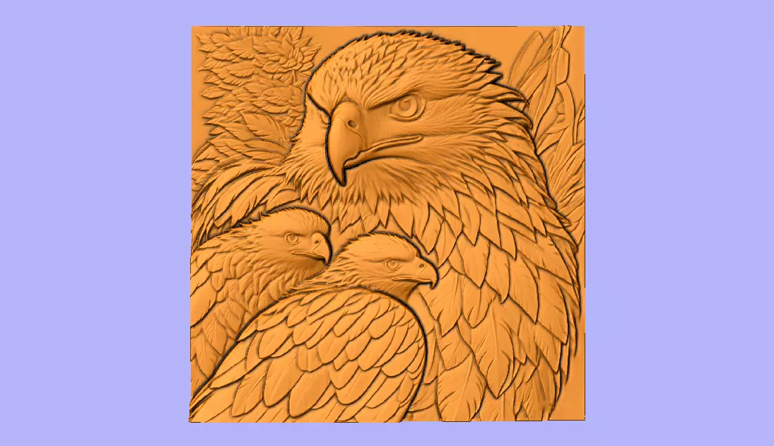 AGUIA E FILHOTES 2 BAS RELIEF 3D model