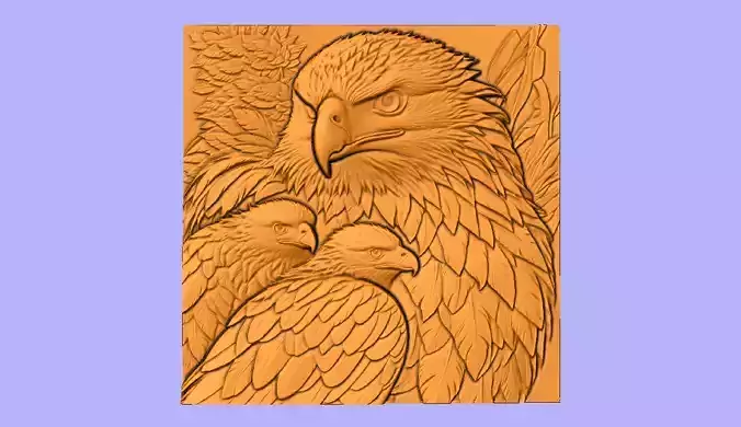 AGUIA E FILHOTES 2 BAS RELIEF