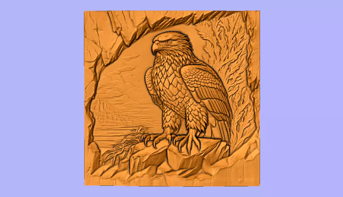 AGUIA EM PEHASCO BAS RELIEF 3D model