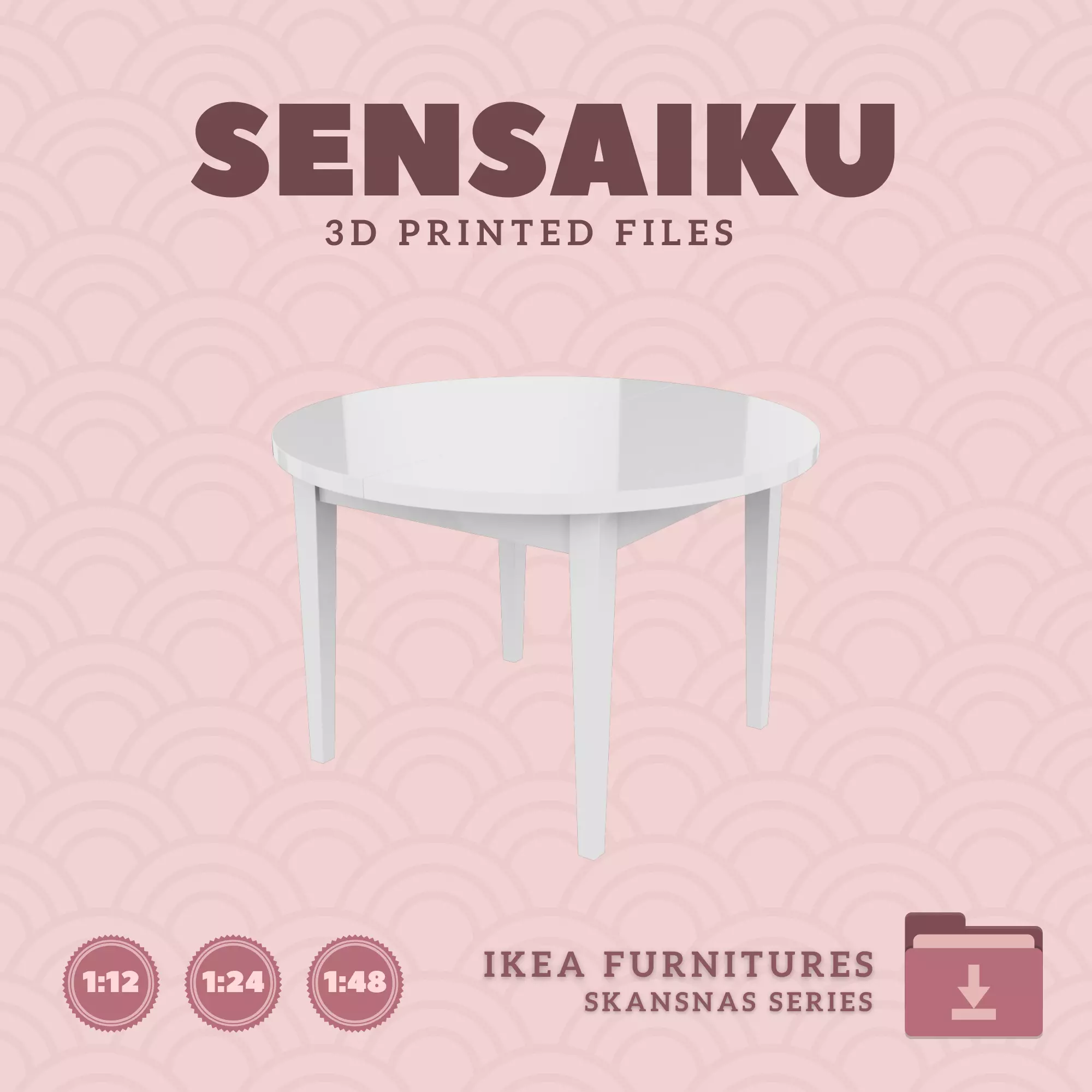 SKANSNAS Table 45 In for Miniature Dollhouse - IKEA - 3D Print 3D print model