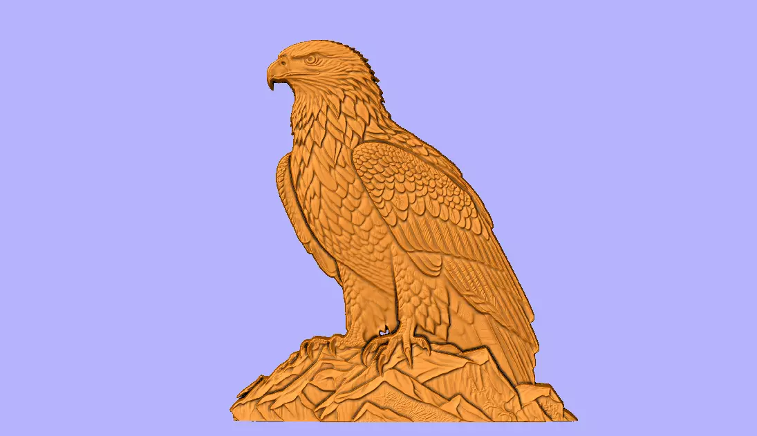 AGUIA NO TOPO BAS RELIEF 3D model_0