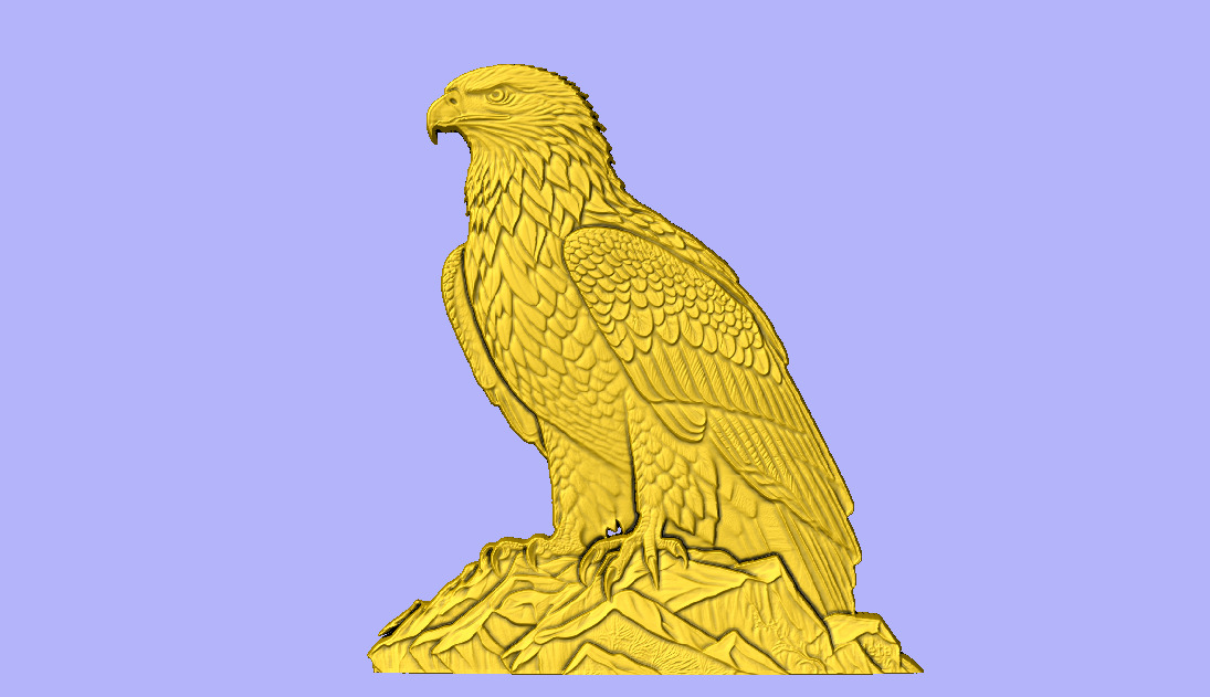 AGUIA NO TOPO BAS RELIEF 3D model_1