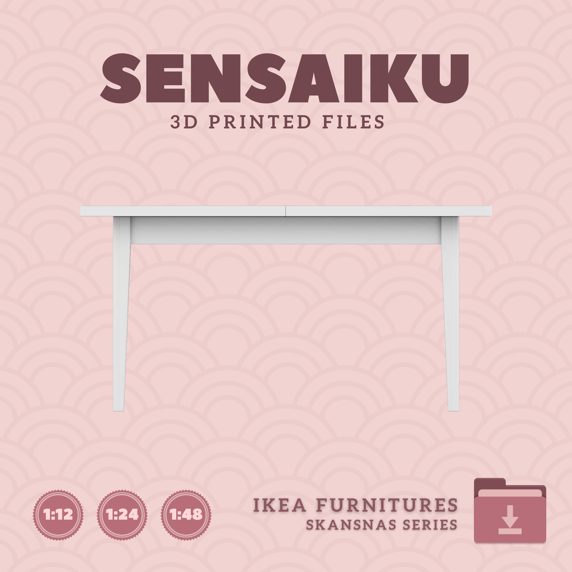 SKANSNAS Table 59 In for Miniature Dollhouse - IKEA - 3D Print 3D print model_1