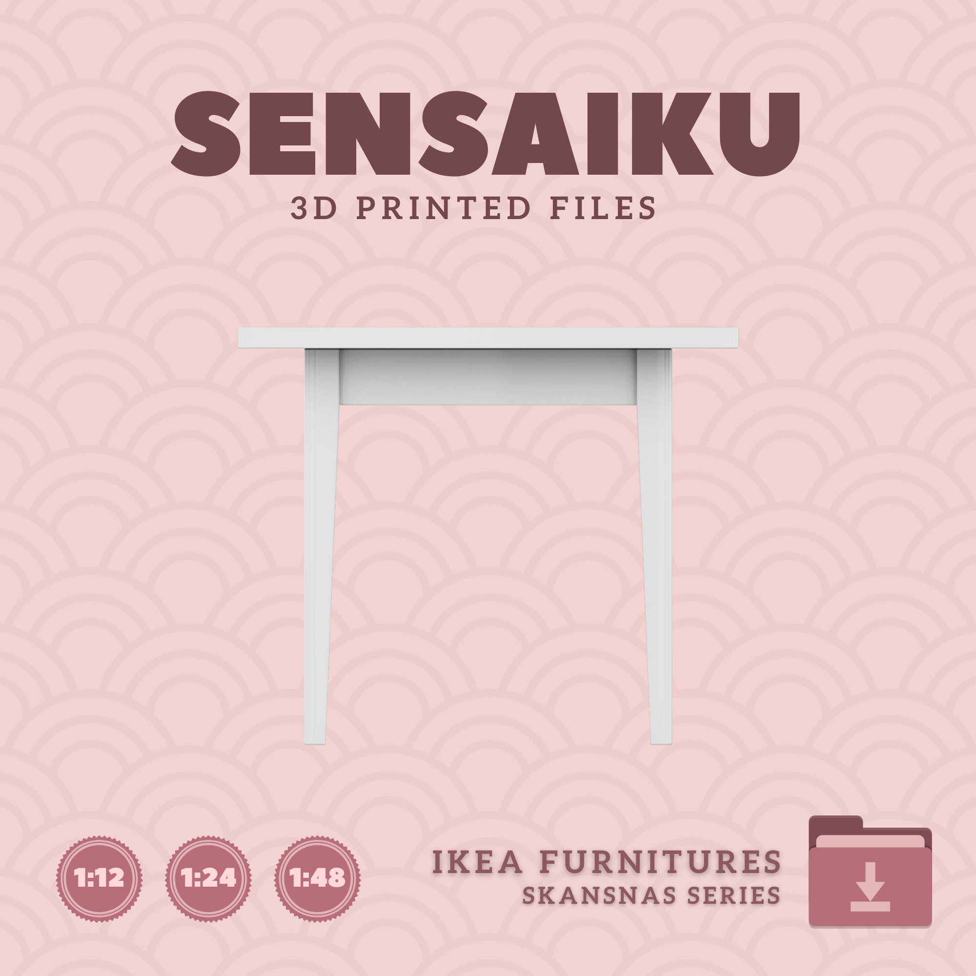 SKANSNAS Table 59 In for Miniature Dollhouse - IKEA - 3D Print 3D print model_2