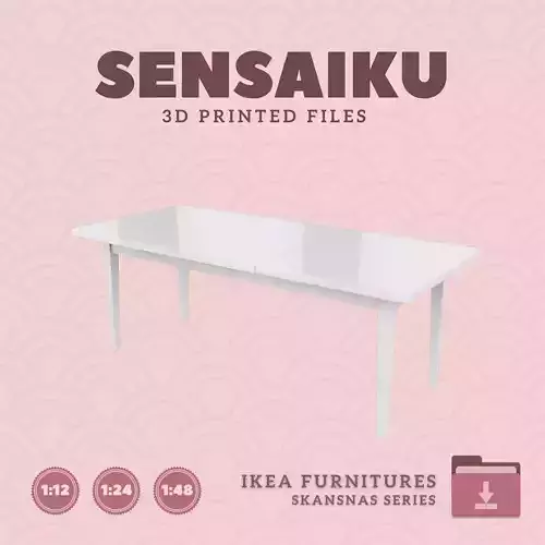 SKANSNAS Table 80 In for Miniature Dollhouse - IKEA - 3D Print 3D print model