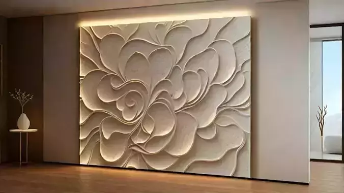 modern panel wall decor set relief stl mural CNC 187 3D model