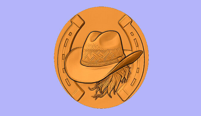CHAPEU E FERRADURAS BAS RELIEF 3D model