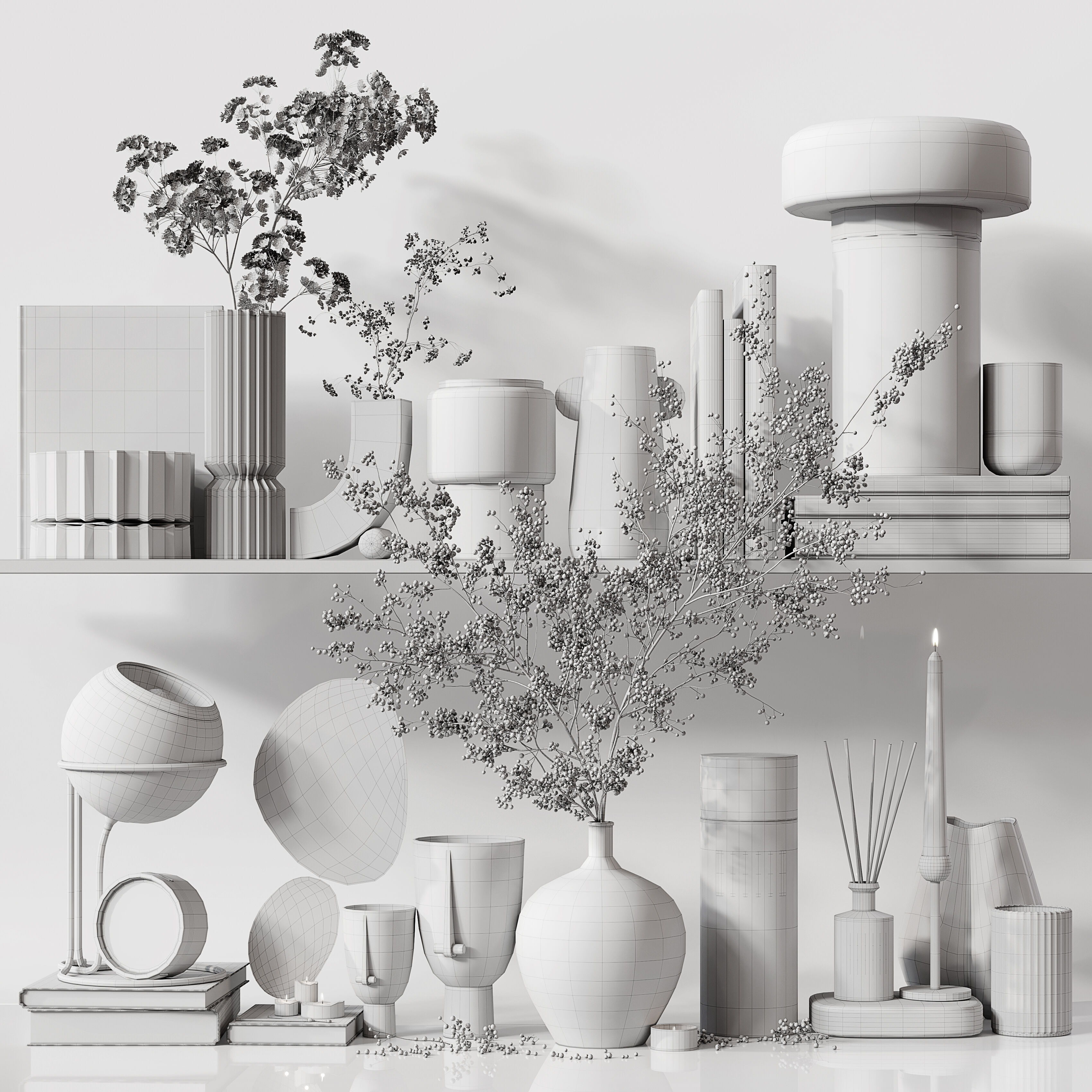 Decorative Set 244 Low-poly 3D model_6