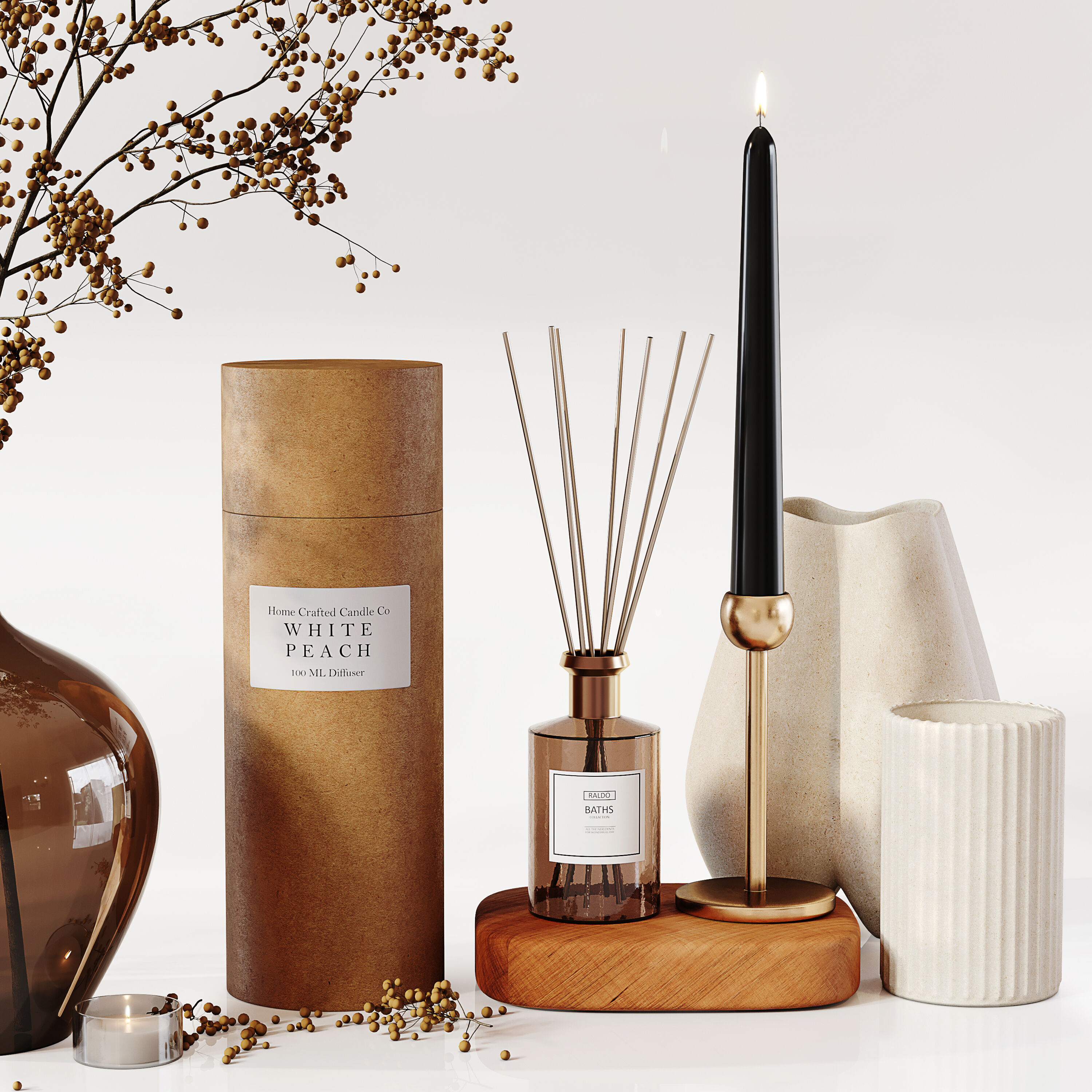 Decorative Set 244 Low-poly 3D model_4