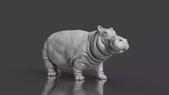 Zoo Realism Toy Hippo 3D Model STL 3D print model