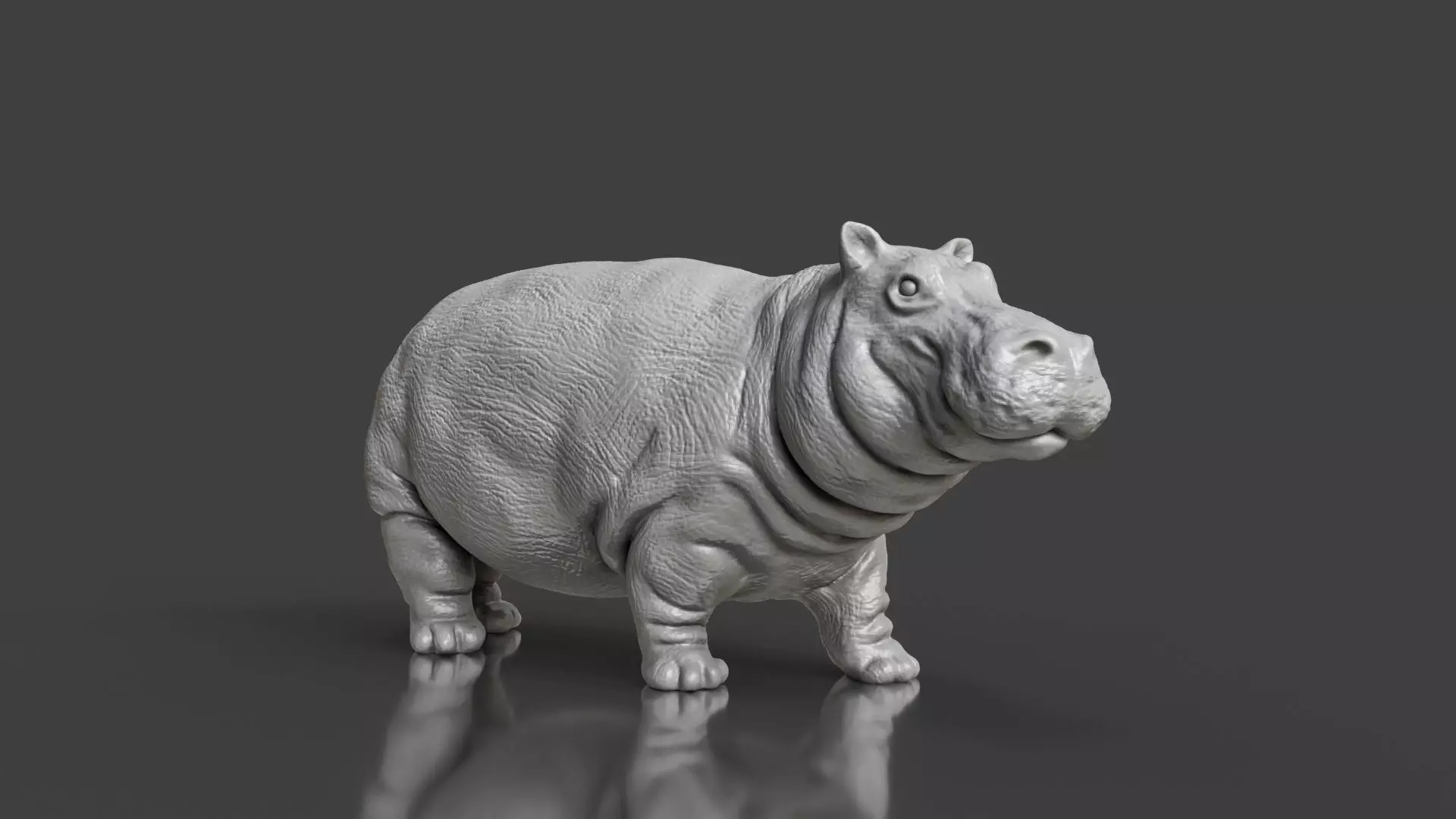 Zoo Realism Toy Hippo 3D Model STL 3D print model_0