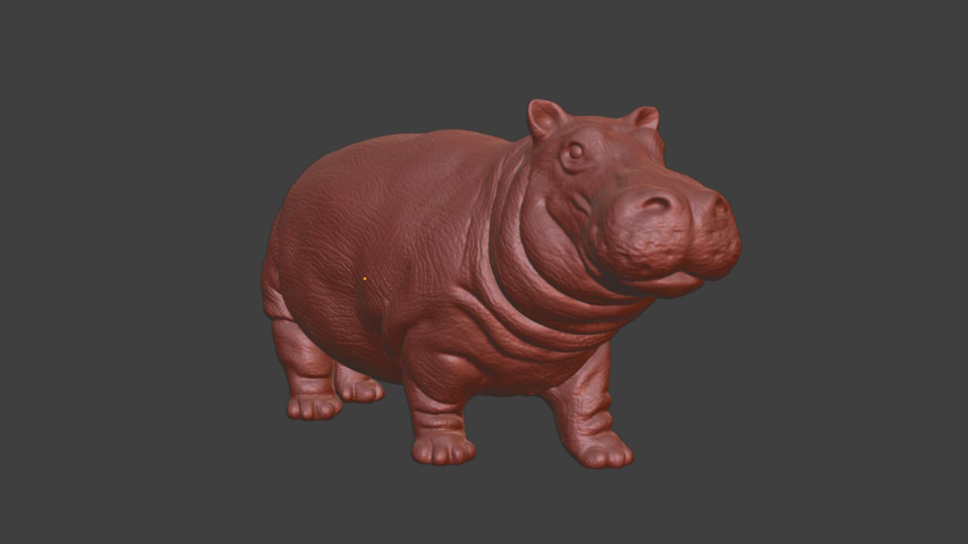 Zoo Realism Toy Hippo 3D Model STL 3D print model_7