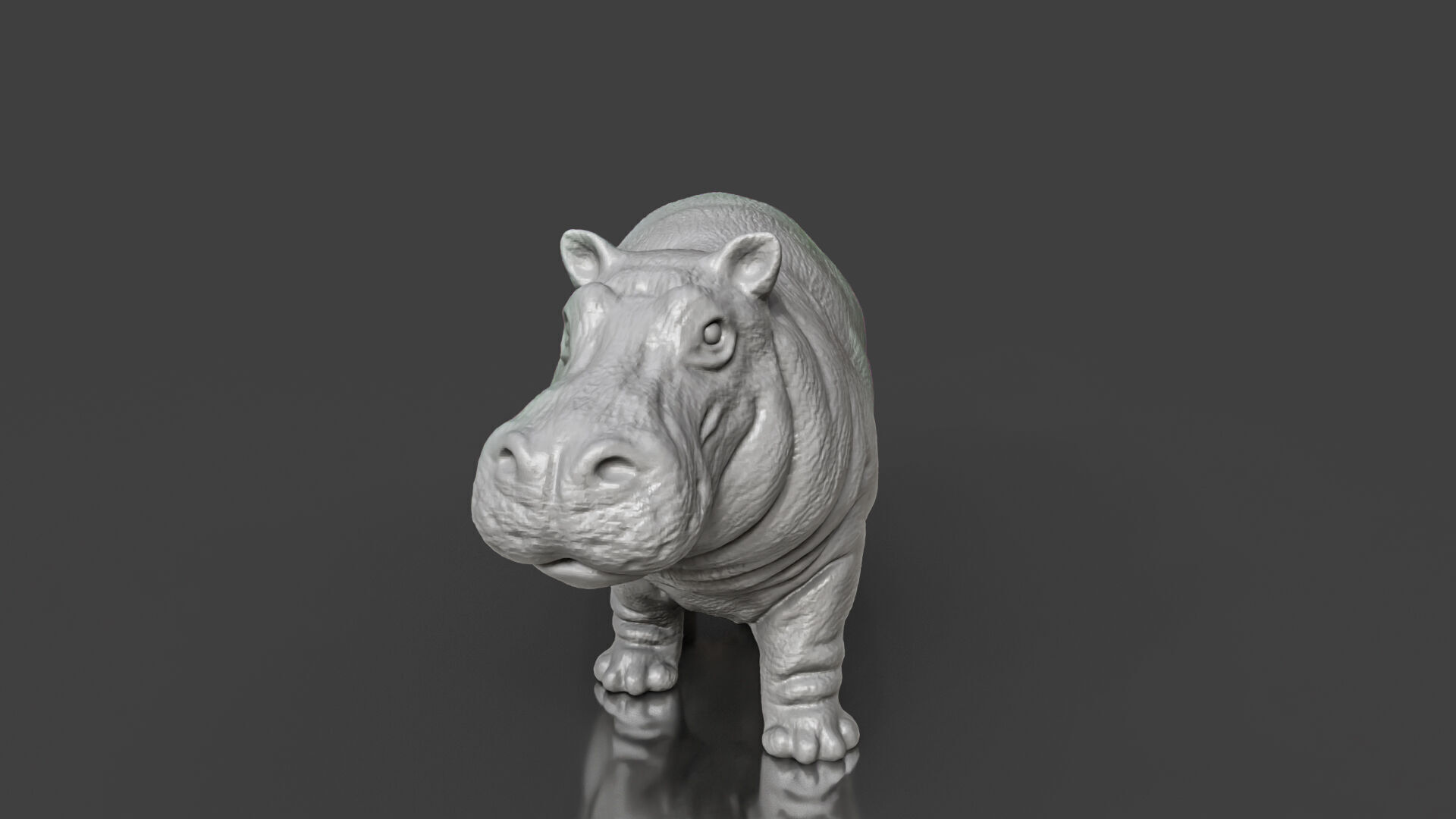 Zoo Realism Toy Hippo 3D Model STL 3D print model_1