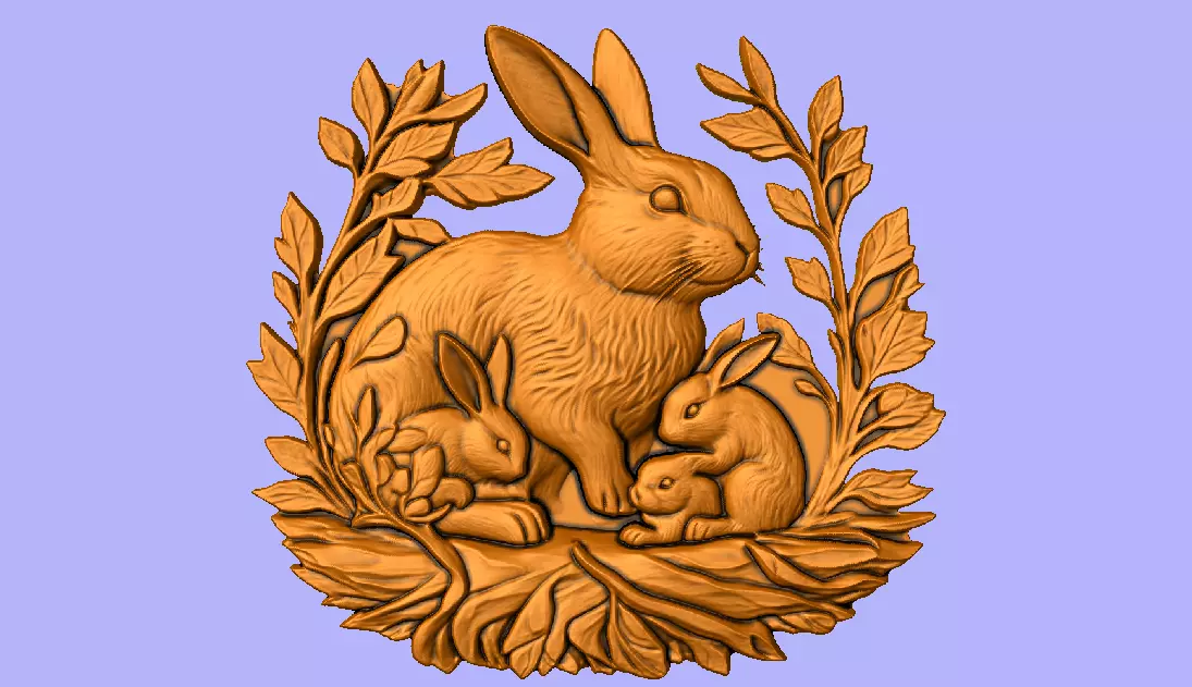 COELHO E FILHOTES 2 3D model_0