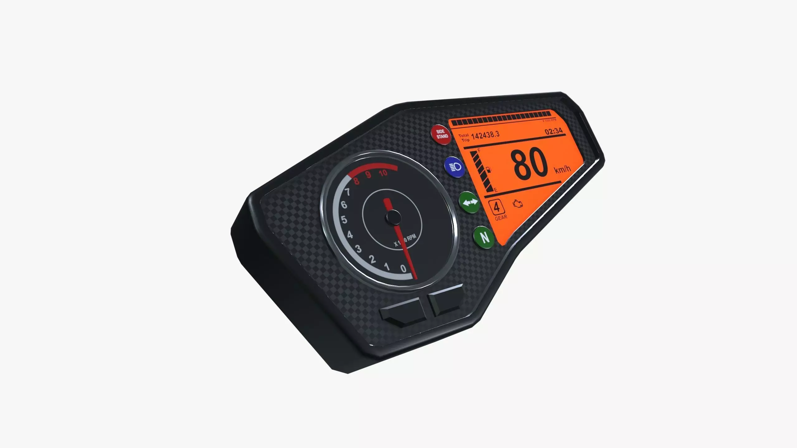 Meter console Low-poly 3D model_0