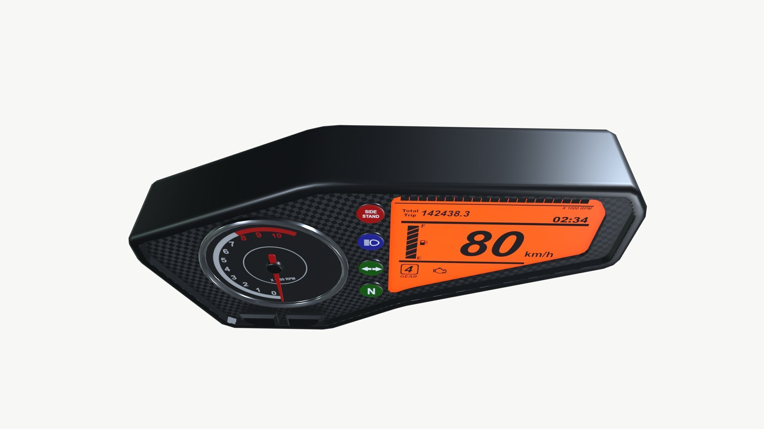 Meter console Low-poly 3D model_3